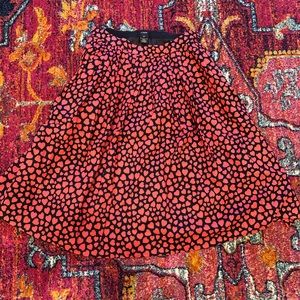 J Crew Midi Pink Hearts Skirt
